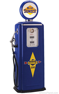 Blue Sunoco gas pump.