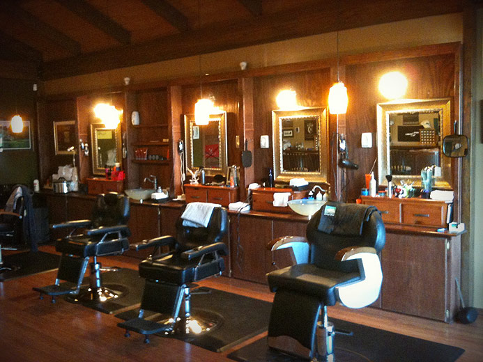 Inside photo of a barber shop